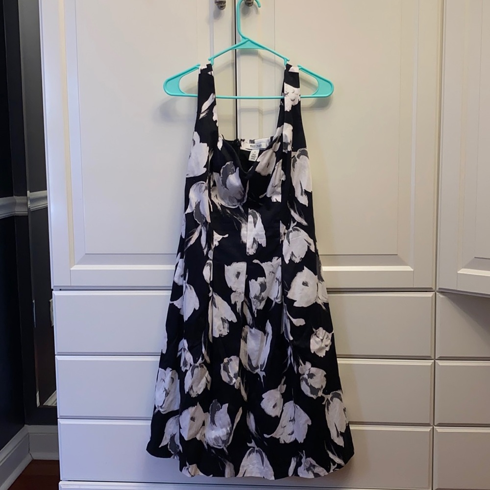 Black and white floral dress